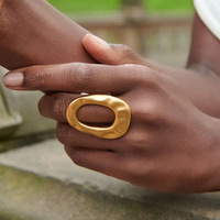 Ensemble de bagues géométriques en acier inoxydable doré avec perles pour femmes Gaovo, bijoux de mode pour les fêtes et le quotidien, vente en gros