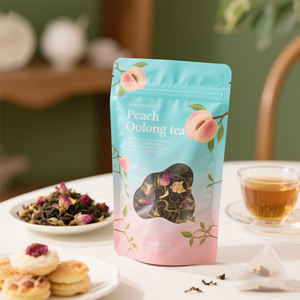 ODM accetta su misura a prova di odore Stand up Pouch con finestra sagomata per la pesca bianca Oolong povero bustina di tè - Product Image 3