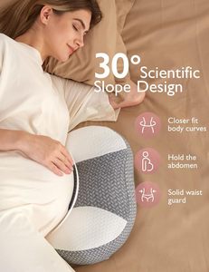 Almohadas de <span class=keywords><strong>embarazo</strong></span> de doble cara desmontables y ajustables para dormir refrescantes para mujeres embarazadas estómago de espalda - Product Image 4