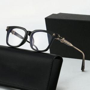 Montatura Ottica Retrò per Donna, Occhiali Anti Luce Blu, Alta Qualità in Acetato e Metallo, Struttura con Perni, Montature Quadrate di <span class=keywords><strong>Design</strong></span> per Uomo - Product Image 1