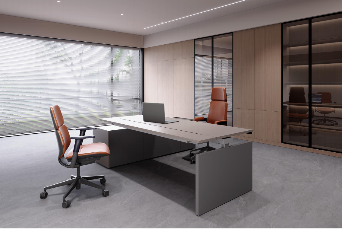 Bureau assis-debout de luxe pour PDG