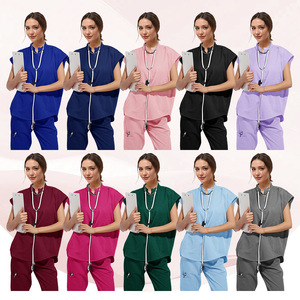 Conjunto de Uniformes Médicos con Logotipo Personalizado al por Mayor, de Secado Rápido, Tallas Grandes, Camiseta de Manga Corta y Pantalones para Enfermeras, Médicos y Dentistas - Product Image 3