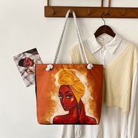 Sac fourre-tout en toile grande taille avec poignée en corde, fermeture ouverte, logo personnalisé, pour la mode africaine des jeunes femmes noires, vente en gros USA MAIRUN