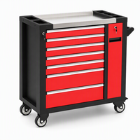 Chariot d'atelier en acier OEM ODM avec panneau latéral ouvrable, disposition de tiroirs personnalisable, couleur et taille sur mesure pour projet de réparation automobile