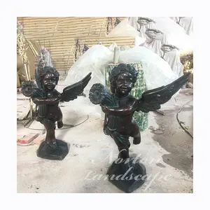 تمثال كروبي وملاك من البرونز عالي الجودة مصنوع يدويًا مصنوع من المعدن بالحجم الطبيعي للبيع