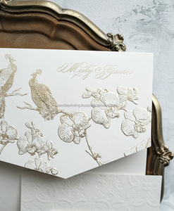 Cao Cấp Biểu Tượng Tùy Chỉnh 3D Dập Nổi Lá Vàng Thẻ Lời Mời Bù Đắp In Giấy In Báo & Ưa Thích Bông Các Tông Cho Doanh Nghiệp Sử Dụng - Product Image 1