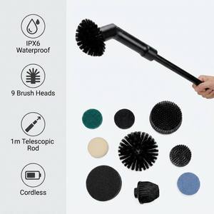 Brosse de nettoyage électrique sans fil multifonction 9-en-1 rechargeable, nettoyeur rotatif pour salle de bain, brosse électrique rotative pour sols de cuisine - Product Image 1