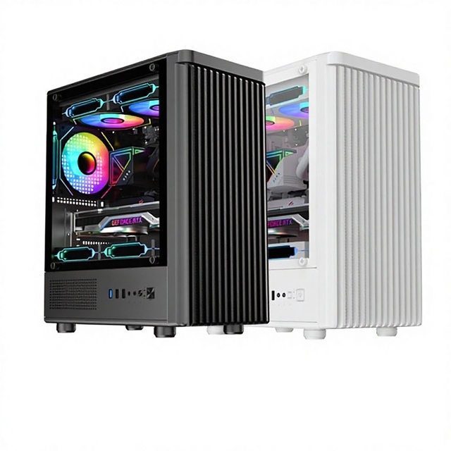 Empty Case Extraordinary Master Vertical PC Case Desktop Tempered Glass Side-Panel USB 3.0 Front Ports Gaming Water-Cooled