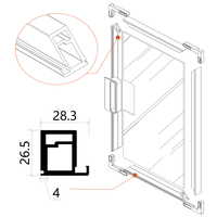 Profils d'extrusion en aluminium thermolaqué 6063 T5 T6, cadres de portes métalliques modulaires de luxe minimalistes modernes, sur mesure pour portes d'armoires