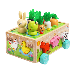 <span class=keywords><strong>Jeu</strong></span> d'apprentissage préscolaire Montessori en bois personnalisé, écologique, lisse et poli, à double usage, avec animaux de ferme et voitures, pour le <span class=keywords><strong>jeu</strong></span> de correspondance et la pêche - Product Image 5