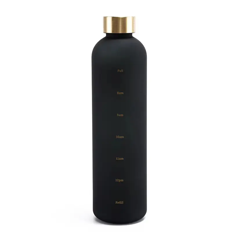 1L Wholesale Plastic water bottle matte color BPA Free spray high quality stainless steel lid gradient sports drink bottles