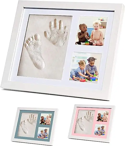 Kit de huellas y kit de huellas, kit de marco de fotos para bebés, arcilla para bebés y niños recién nacidos