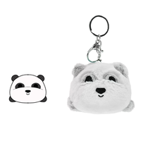 Porte-clés en peluche ours avec chaîne, pendentif animal de dessin animé en peluche, rembourrage en coton PP, accessoire unisexe adorable personnalisé