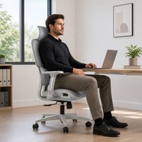 Chaise de bureau ergonomique moderne et confortable avec soutien lombaire, hauteur réglable et pivotante pour chambre à coucher