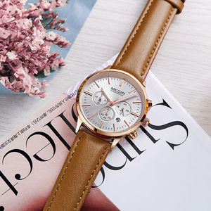 Montre à quartz pour homme MEGIR 2011L, élégante, fabriquée en Chine, bracelet en acier exclusif, chronographe 24 heures, date automatique, montre-bracelet - Product Image 5
