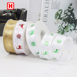Bei hai pita hadiah 1 inci Foil emas dicetak pita Logo pita Natal untuk kemasan - Product Image 5