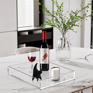 Bán buôn trang trí rõ ràng Acrylic hình chữ nhật phục vụ Khay hiện đại PMMA Deco phục vụ khay plexiglass Bảng hiển thị khay cho cà phê - Product Image 4