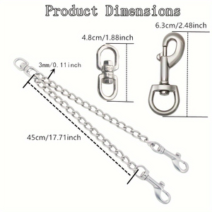 Correa para pasear perros de acero inoxidable 304 de uno a dos, correa de doble punta resistente para pasear perros y entrenar a dos perros - Product Image 2