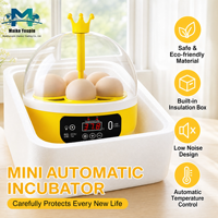 Incubateur d'œufs portable USB mini, 4 œufs, retournement automatique, plateau rotatif à 360 degrés, lampe de visionnage LED pour poulets, canards, cailles, usage domestique