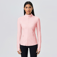 Chaqueta Deportiva de Yoga con Cierre para Mujer, Alta Elasticidad, Secado Rápido, para Running, Entrenamiento, Fitness, Venta al Por Mayor, Directo de Fábrica