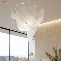 Projets non standard Suspension en verre Villa Salon Éclairage décoratif Lustre Led