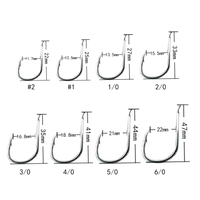 FUNADAIKO 8060 1 #-6/0 hameçons de pêche en acier à haute teneur en carbone crochets en vrac accessoire de pêche