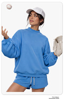 Sweat-shirts à capuche oversize pour femmes, manches longues, couleur unie, confortables, en molleton, tendance, avec poches, automne-hiver, lot de 2