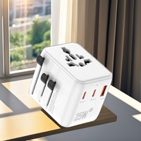 Worldplug PD QC 25W Adaptateur de chargeur de voyage universel à charge rapide 2C1A Ports 2 prises ca Prises électriques World Travel