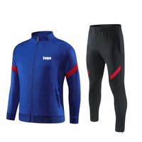 Survêtement de football pour hommes, micro-élasticité, séchage rapide, tissu à manches longues, vestes zippées, pantalons, ensembles de deux pièces