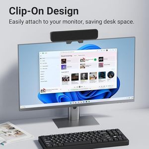 INGA Computer Speakers for USB <b>Plug</b> Play Desktop Speakers LED <b>Light</b> Battery Easily Clamp Monitor Loud Stereo Bass Plastic - Product Image 3