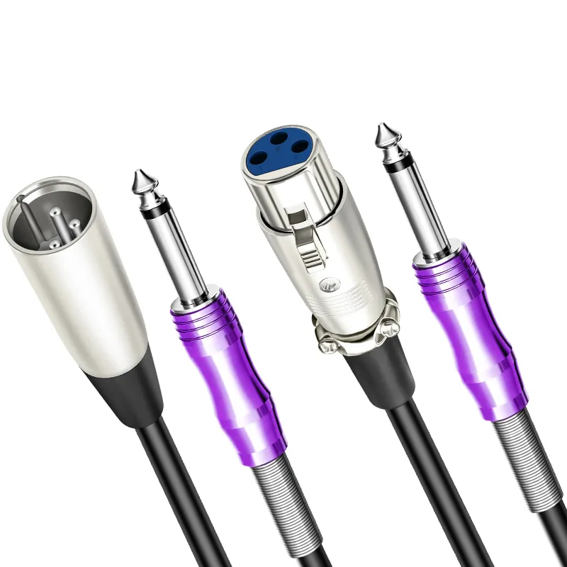 Kabel Audio Jack Xlr ke 6.35mm, Hifi Stereo XLR untuk Mixer Amplifier Console mikrofon 3 Pin Xlr, 1M 2M 3M 5M