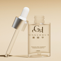 Nouveau produit : Flacon d'huile corporelle transparent à paroi épaisse de 80 ml, flacon compte-gouttes pour huile essentielle mat givré de forme ovale