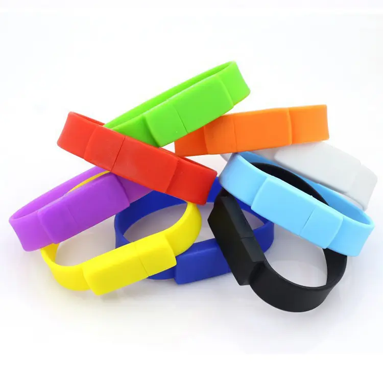 Số Lượng Lớn Tùy Chỉnh Logo Multi-Màu USB 2.0 3.0 Ổ Đĩa Flash Silicone Bracelet Wristband Thumb Drive Cho PC Máy Tính Xách Tay Máy Tính