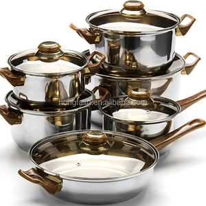 Pannenset Keuken Accessoires Rvs 12Pcs <span class=keywords><strong>Palm</strong></span> Restaurant Kookgerei Koken Pot Keukengerei Ollas Kookpot Set - Product Image 2