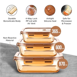 Boîte à lunch en verre borosilicate de haute qualité, écologique, sans BPA, compatible lave-vaisselle et micro-ondes, personnalisable - Product Image 2