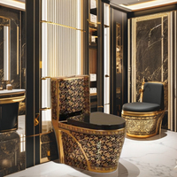 Salle de bain de luxe moderne Céramique Toilettes en or noir avec Offre Spéciale pour hôtels