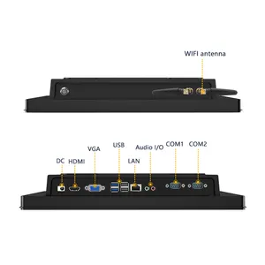 Yüksek ve düşük sıcaklık verimli ısı dağılımı alüminyum 18.5 inç lcd ekran hepsi bir endüstriyel panel pc bilgisayar
