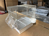 Cage d'exposition pour petits oiseaux en fil métallique massif, peinte, pour expositions professionnelles et transport