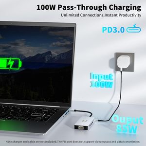 SYONG 9 en 1 Station d'accueil USB C à 4K60Hz <span class=keywords><strong>HDMI</strong></span> Multiport <span class=keywords><strong>Adaptateur</strong></span> RJ45 USB3.0 SD/TF PD pour <span class=keywords><strong>Smartphone</strong></span> Ordinateur Portable TV Souris/Clavier - Product Image 6