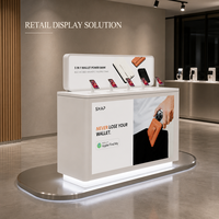 Kiosque de vente de téléphones portables personnalisé, comptoir d'exposition d'électronique pour magasin de téléphonie mobile