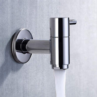 Robinet mural en acier inoxydable à connexion rapide pour machine à laver, robinet d'eau froide unique pour la maison, la cuisine, la salle de bain