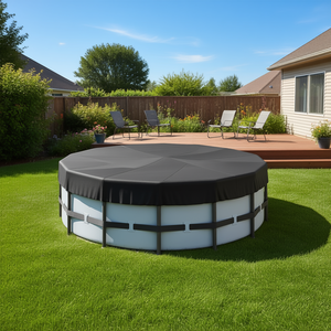 Bâche de piscine ronde Db Wholesale de 18 pieds, en tissu Oxford 420D, bâche solaire pour piscines hors sol, avec cordon de sécurité - Product Image 2