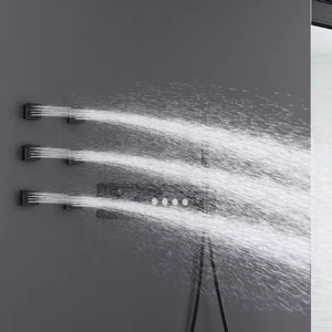 Nút cảm ứng xử lý Watermark giấu mờ màu đen mưa mưa phòng tắm vòi hoa sen trong tường đặt mưa - Product Image 4