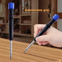 Ensemble de crayons de charpentier mécaniques pour le travail du bois, 0,7 mm, 3 couleurs, corps en plastique, mines de construction, marqueur, taille-crayon intégré