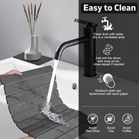 Grand tapis de séchage de vaisselle en pierre pour comptoir de cuisine, tapis de séchage rapide, tapis absorbants pliables en terre de diatomée