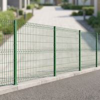 Système de clôture en panneaux de grillage soudé 3D courbé en gros pour jardin et autoroute, revêtement PVC, kit d'assemblage facile