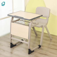 Vente de gros Mobilier scolaire Bureau et chaise d'étudiant fixe simple en métal plastique bois pour salle de classe