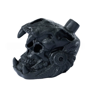 Handicraft Aztec Death <b>Whistle</b> Ceramic Screaming Sound <b>Whistle</b> Antique Silver Matte Black Ornament For Halloween Gift - Product Image 1