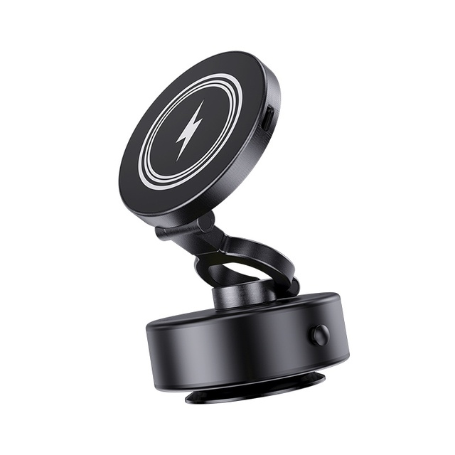 Best Price Magnetic Car Phone Mount for Vehicle for Phones Universal Suction Cup Base 15W Wireless Charger Any Angle Adjustment