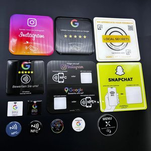 Tarjeta inteligente NFC acrílica de alta frecuencia 13,56 MHz 213 etiqueta personalizada de revisión de Google para promoción comercial y uso compartido de enlaces digitales - Product Image 4